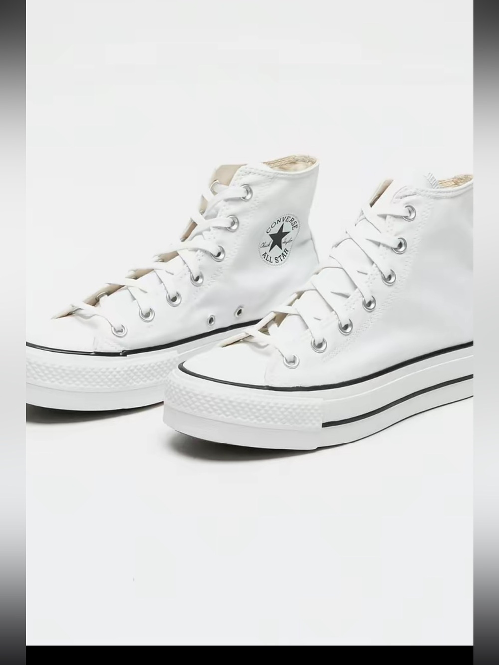 Converse White High Top Platform Sneakers